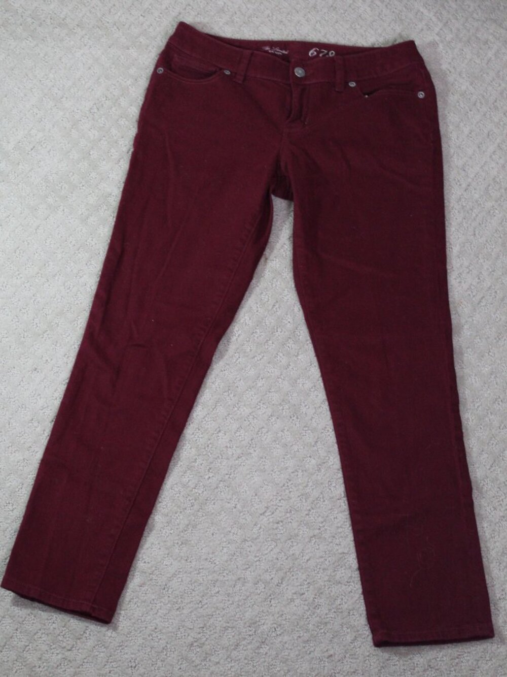The Limited Denim Size 8 Burgundy Wine Color Twill Skinny Legging Jeans 30X28